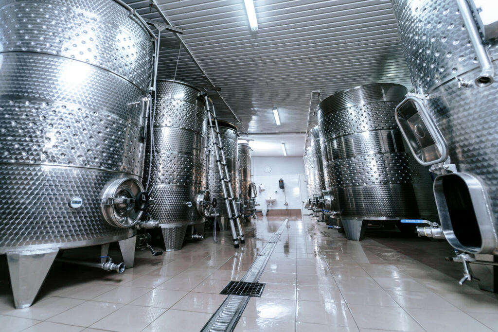 Fliesenboden in einem Winzer-Betrieb